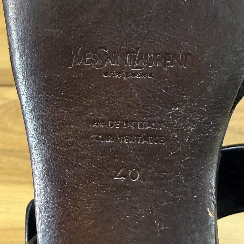 Yves Saint Laurent YSL Platform Heels Womens 10 EU 40 Y2K Slingback Sandals - Picture 11 of 11